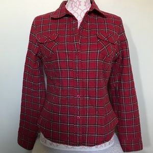 Abercrombie & Fitch red/black plaid Flannel shirt